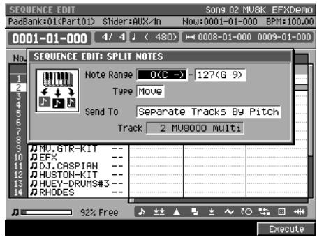 ROLAND MV-8000 - Extraction de valeurs de notes spécifiques (split notes) - 6