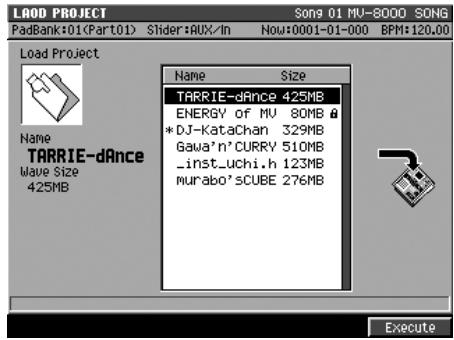 ROLAND MV-8000 - Chargement d'un projet - 3