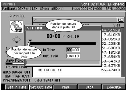 ROLAND MV-8000 - - Import depuis un CD (dialogue local SET TIME) - 1