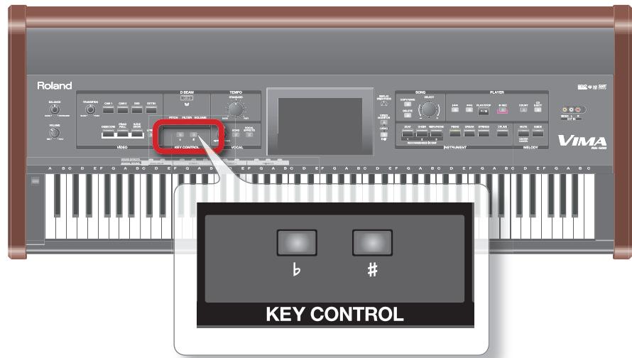 ROLAND RK-500 - Changing the key (pitch) of the song - 1