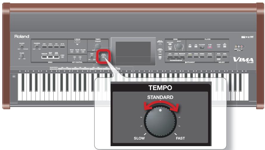 ROLAND RK-500 - Changing the tempo of the song - 1