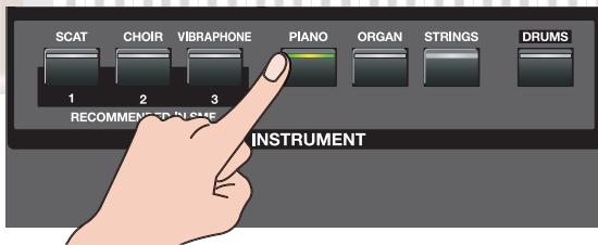 ROLAND RK-500 - Use the INSTRUMENT buttons to select "PIANO." - 2