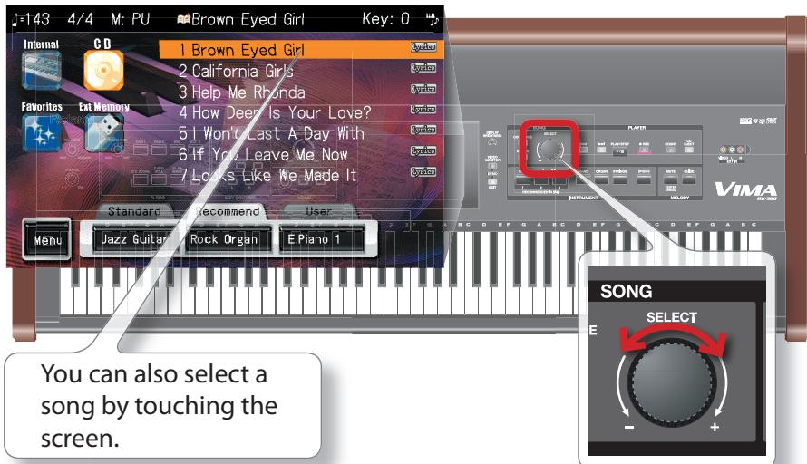 ROLAND RK-500 - Turn the [SELECT] knob to select a song. - 1