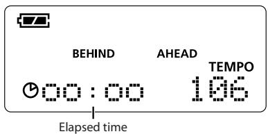 BEHIND AHEAD TEMPO 00:00 186 Elapsed time