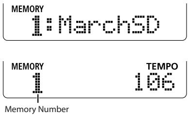 MEMORY 1: March50 MEMORY 1 TEMPO 106 Memory Number