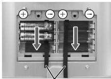 ROLAND RMP-12 - Install the supplied batteries into the battery compartment, while carefully observing the correct polarity (+/- orientation). - 1