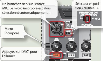 ROLAND SP-555 - Utilisation du micro incorpore de la SP-555 - 1