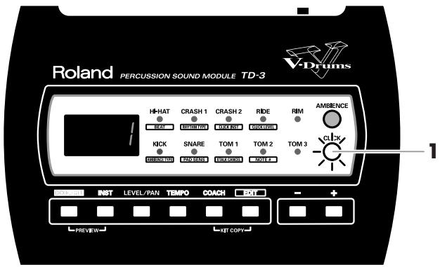 ROLAND TD-3 - Lancer et arrêter le métronome [CLICK] - 1