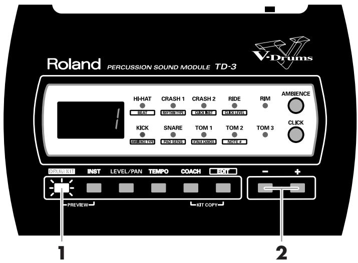 ROLAND TD-3 - Sélection d'un kit de batterie [DRUM KIT] - 1