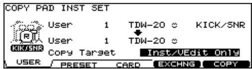 ROLAND TDW-20 - When Selecting the Copy Target - 1