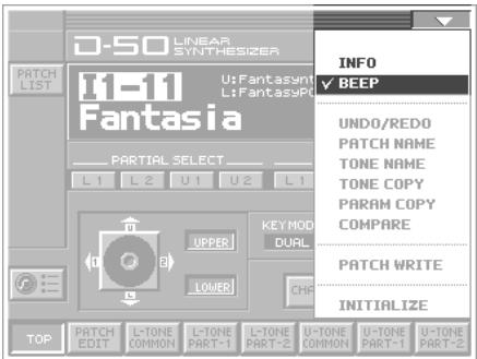 ROLAND VC-1 - Enabling or Disabling the Beep Tone - 1