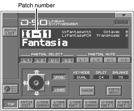 ROLAND VC-1 - Selecting Patches with the VALUE dial - 1