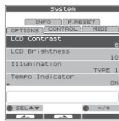 ROLAND OCTAPAD SPD-30 - Choose MENU → SYSTEM (p. 16). - 1