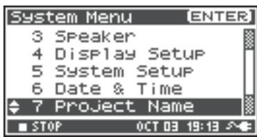ROLAND R-44 - Project Name Settings - 2