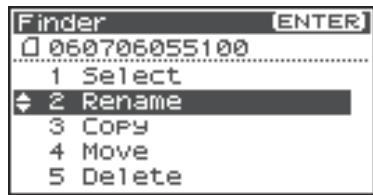 ROLAND R-44 - Renaming a Project (Rename) - 7