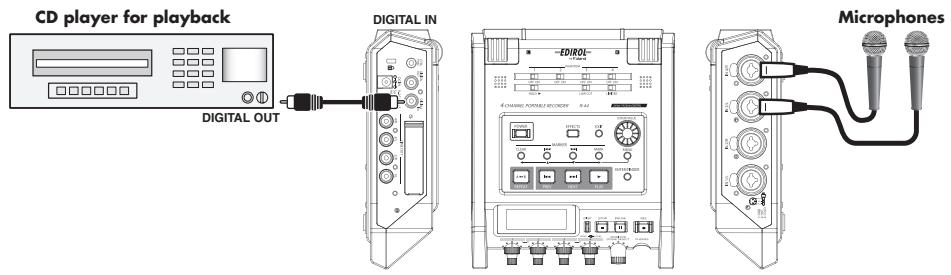 ROLAND R-44 - Simultaneously Recording Sound from Connected Microphones and a Digital Device - 1