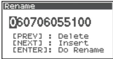 ROLAND R-44 - Renaming a Project (Rename) - 9