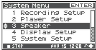ROLAND R-44 - Speaker Settings - 2