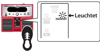 ROLAND VE-20 - Betatigeln Sie das HARMONT-Pedal, der Harmonie-Effekt wird aktiviert. - 1