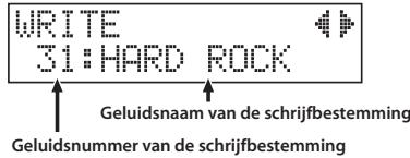 ROLAND VE-20 - Draai met de SOUND-regelaar om het doelgeluid te selecteren voor het schrijven. - 1