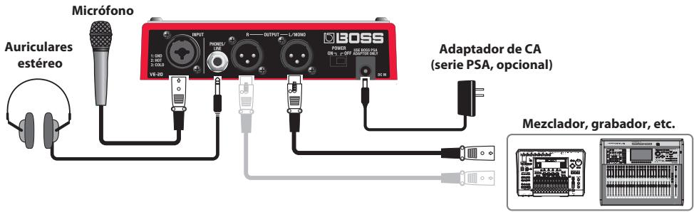 ROLAND VE-20 - Establecimiento de las conexiones - 1