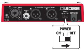ROLAND VE-20 - Turning the power off - 1