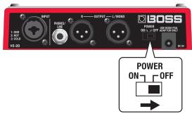 ROLAND VE-20 - Spegnimento dell'unità - 1