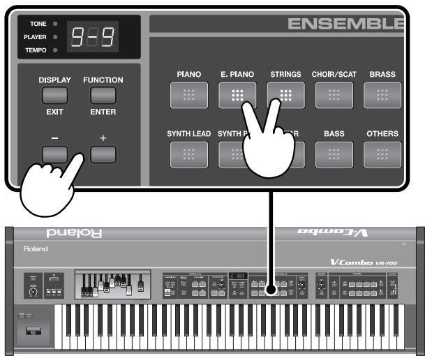 ROLAND VR-700 - Adjusting the volume balance of the ensemble sounds - 1