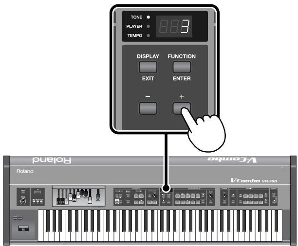 ROLAND VR-700 - Changing the ensemble sound's variation - 1
