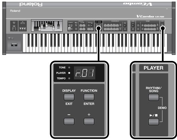 ROLAND VR-700 - Button operations for the Player function - 1