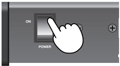 ROLAND VR-700 - To turn the power on, press the upper part of the [POWER] switch located on the VR-700's rear panel. - 1