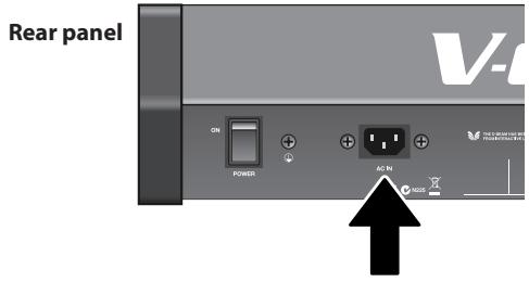 ROLAND VR-700 - Connecting the Power Cord - 1