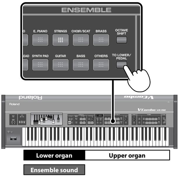 ROLAND VR-700 - Assigning an ensemble sound to the lower part - 2