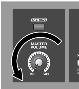 ROLAND VR-700 - Before you turn on the power, make sure that the [VOLUME] knob is turned all the way down. - 1