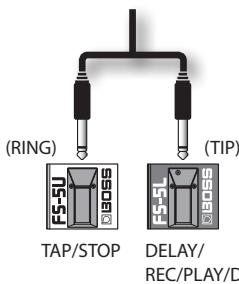 (RING) (TIP) TAP/STOP DELAY/ REC/PLAY/D