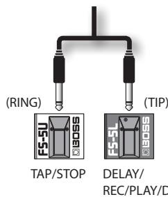 (RING) (TIP) TAP/STOP DELAY/ REC/PLAY/D