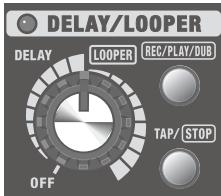 DELAY/LOOPER DELAY LOOPER REC/PLAY/DUB TAP/ STOP OFF