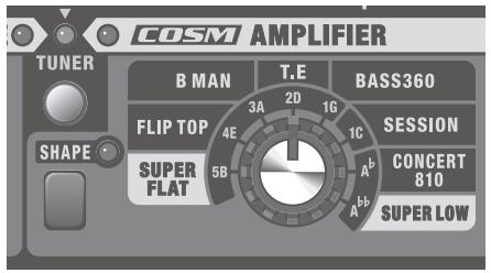 COSM AMPLIFIER TUNER B MAN T.E BASS360 FLIP TOP 4E 3A 2D 1G 1C SESSION SUPER FLAT 5B A^b CONCERT 810 A^b SUPER LOW