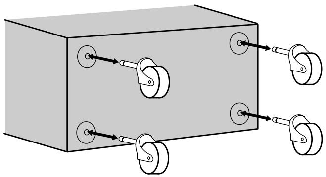 ROLAND D-BASS 115 - Attaching and Removing the Casters - 4