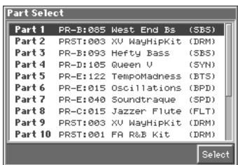 ROLAND FANTOM - Changing the Settings of the Patch Assigned to a Part - 3