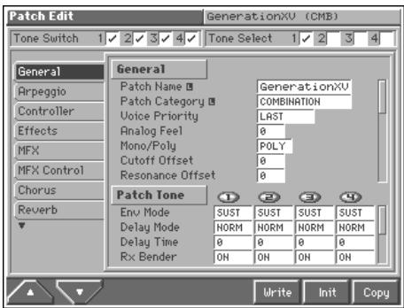 ROLAND FANTOM - Settings Common to the Entire Patch (General) - 1