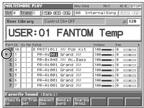 ROLAND FANTOM - Selecting a Part to Play from the Keyboard (Current Part) - 2