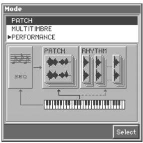 ROLAND FANTOM - Press [MODE]. - 1
