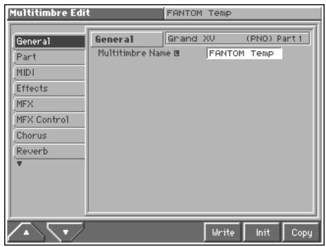 ROLAND FANTOM - Settings Common to the Entire Multitimbre (General) - 1