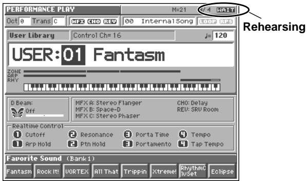 ROLAND FANTOM - Switching between Recording and Rehearsal modes, and showing or hiding the Realtime Recording window - 5