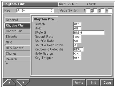ROLAND FANTOM - Rhythm Pattern Settings (Rhythm Ptn) - 1