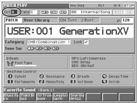 ROLAND FANTOM - Transposing the Keyboard in Octave Units (Octave Shift) - 1