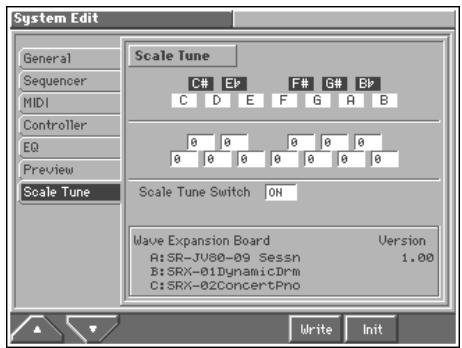 ROLAND FANTOM - Scale Tune settings (Scale Tune) - 1