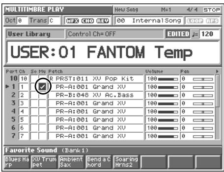 ROLAND FANTOM - Silencing the Playback of a Specific Part (Mute) - 1