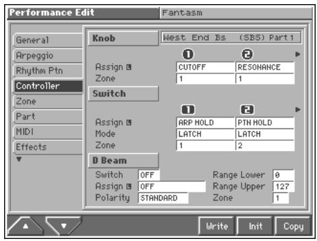 ROLAND FANTOM - Realtime Controller / D Beam Controller Settings (Controller) - 1